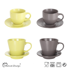 8oz Tasse und Untertasse Vollverglasung Farbe Design